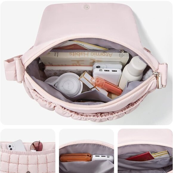 Lightweight Crossbody Bags for Women, Quilted Puffer Cross body Purse with Adjus - Picture 3 of 6